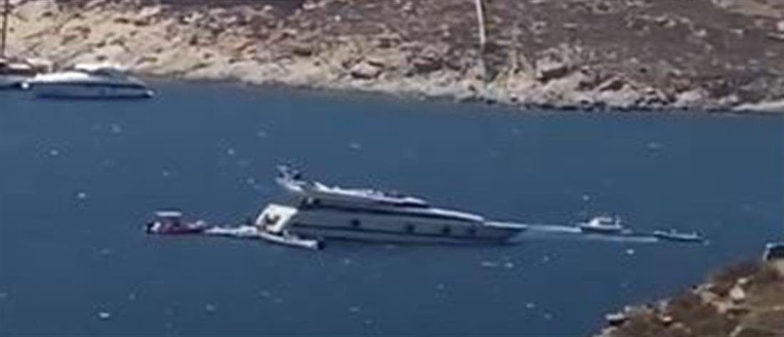 Μύκονος: Πολυτελές σκάφος προσέκρουσε σε ξέρα (βίντεο)