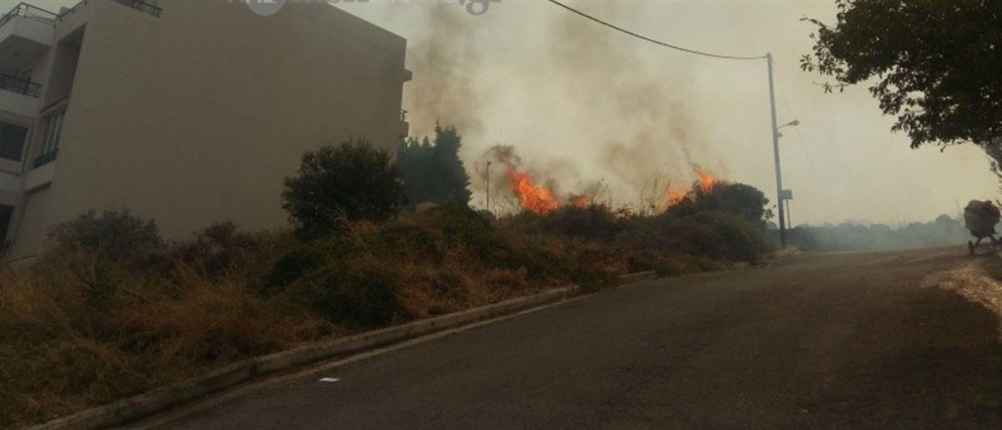 Φωτιά απειλεί σπίτια στο Ρέθυμνο (εικόνες)