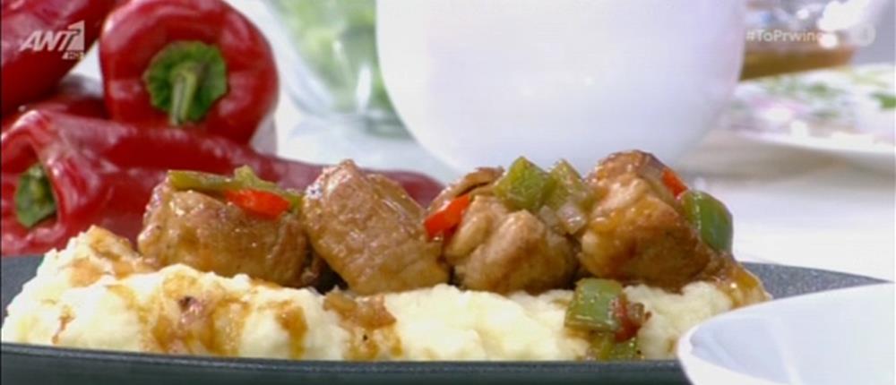 Μενταγιόν ψαρονέφρι με πιπεριές, βαλσάμικο και μέλι από τον Πέτρο Συρίγο (βίντεο)