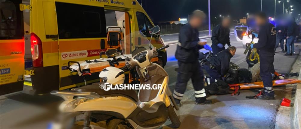 Τροχαίο με εγκατάλειψη στα Χανιά: Στο νοσοκομείο ένας μοτοσικλετιστής (εικόνες)