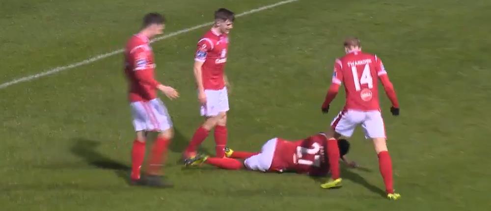 Τραυματίστηκε ενώ... πανηγύριζε το γκολ του! (βίντεο)
