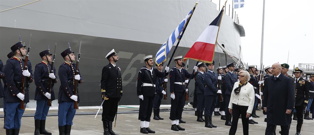 Ο Δένδιας υποδέχθηκε στη φρεγάτα "Κίμων" τη Γαλλίδα ομόλογό του (εικόνες)