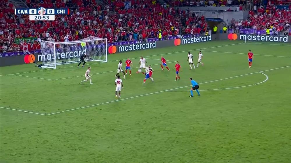 COPA AMERICA 2024 | Καναδάς - Χιλή | Ανάποδο γυριστό του Νταβίλα περνά λίγα μέτρα δίπλα από το κάθετο δοκάρι