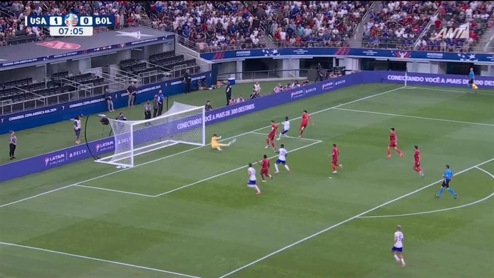 COPA AMERICA 2024| HΠΑ - Βολιβία | O Βισκάρα αποκρούει με τα πόδια το σουτ του Γούεα