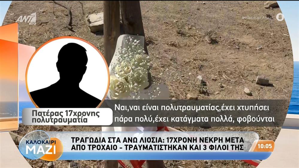 Τραγωδία στα Άνω Λιόσια: Πατέρας 17χρονης πολυτραυματία στο Καλοκαίρι Μαζί - 26/08/2026 