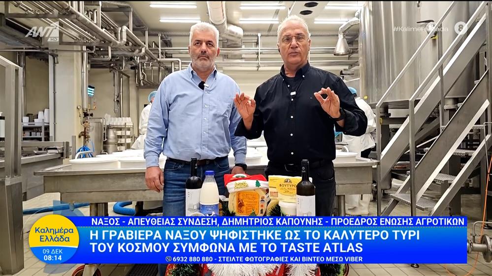 Η γραβιέρα Νάξου ψηφίστηκε ως το καλύτερο τυρί του κόσμου σύμφωνα με το Taste Atlas - Καλημέρα Ελλάδα - 09/12/2025