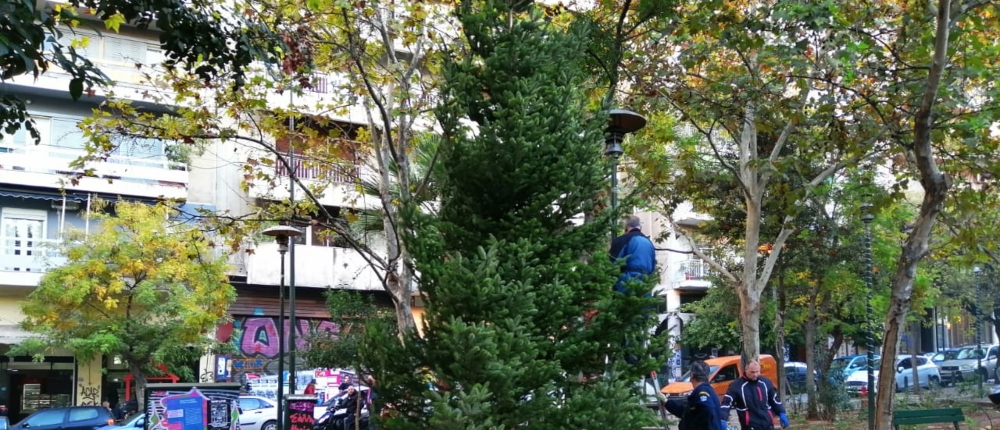 Εξάρχεια - Χρουστουγεννιάτικο δέντρο - Δήμος Αθηναίων