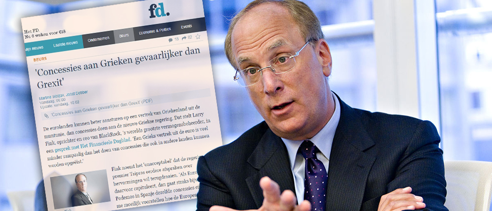 Larry Fink - BlackRock - άρθρο Het Financieele Dagbla - Grexit