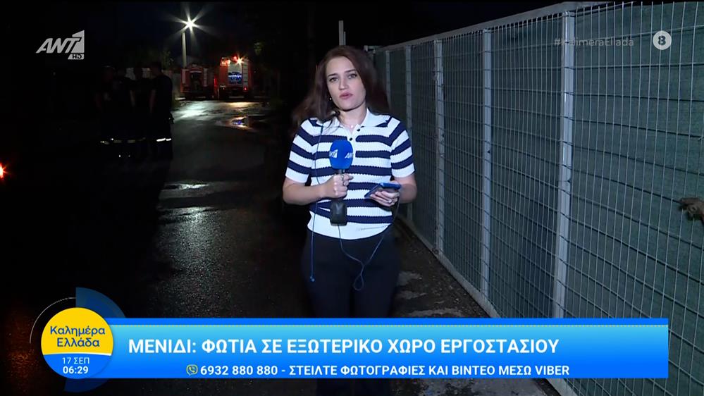 Μενίδι: Φωτιά σε εξωτερικό χώρο εργοστασίου – Καλημέρα Ελλάδα – 17/09/2025