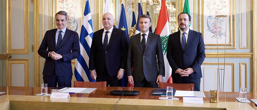 Μητσοτάκης - Παρίσι - Τετραμερής Σύνοδος Ελλάδας, Κύπρου, Λιβάνου, Γαλλίας