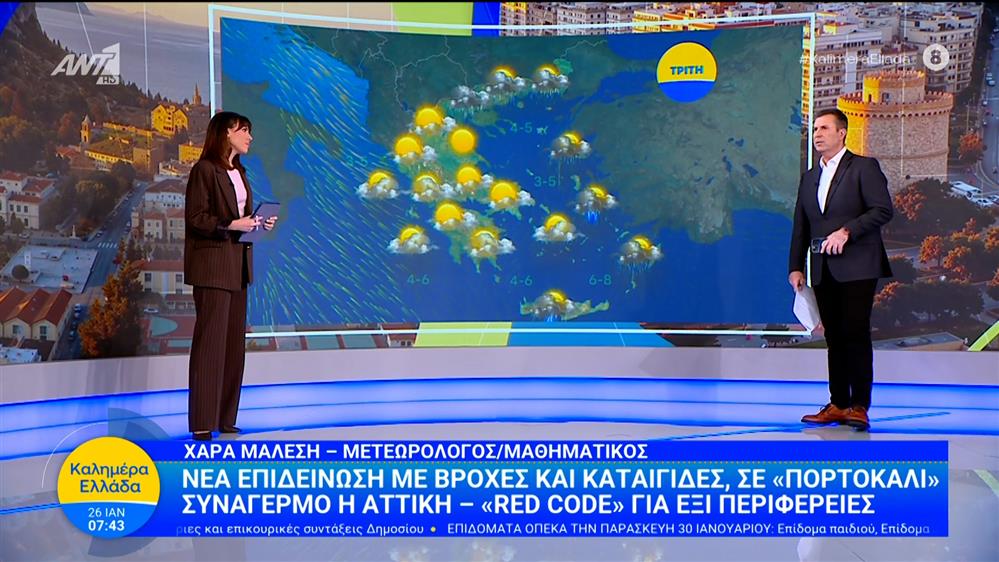 Καιρός - Καλημέρα Ελλάδα - 26/01/2026