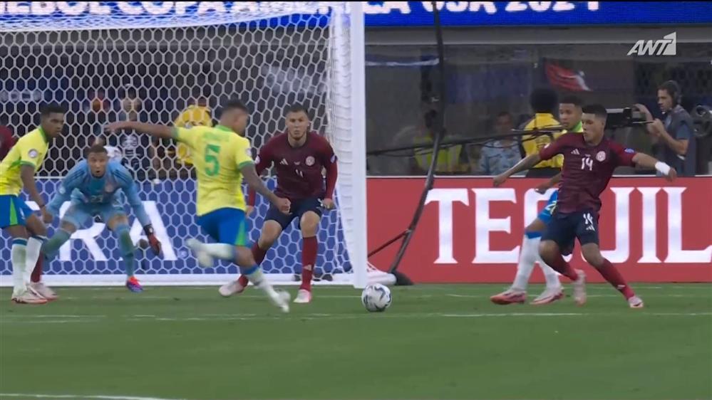 COPA AMERICA 2024| Βραζιλία - Κόστα Ρίκα | Ελάχιστα πάνω από το οριζόντιο δοκάρι το σουτ του Γκιμαράες!
