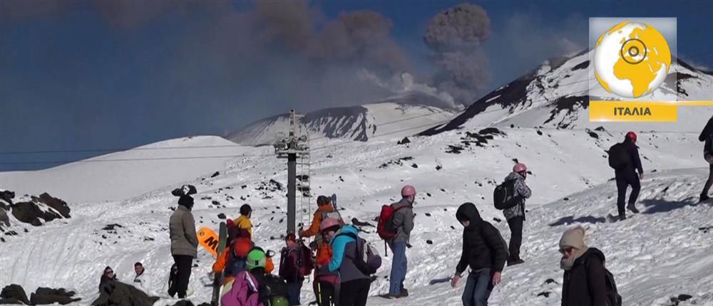 Ιταλία: Σκίερ κατεβαίνουν την Αίτνα που... "βρυχάται" (βίντεο)