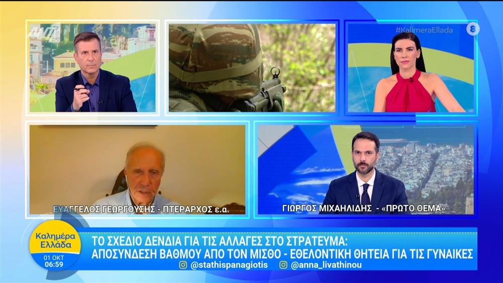 Το σχέδιο Δένδια για τις αλλαγές στο στράτευμα - Καλημέρα Ελλάδα - 01/10/2025
