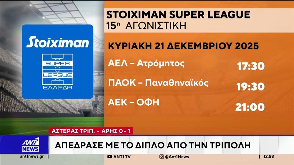 Συνεχίζεται σήμερα η 15η αγωνιστική της Super League