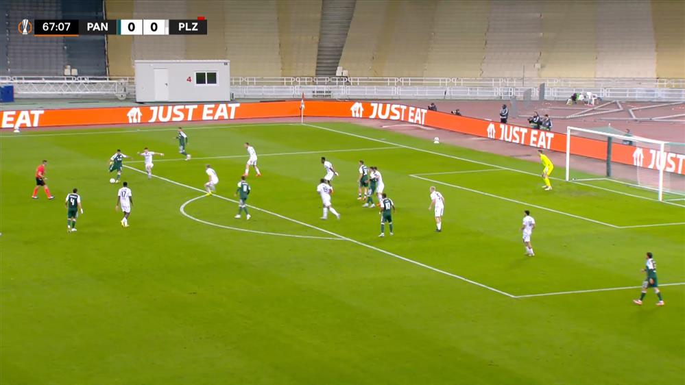 Παναθηναϊκός - Βικτόρια Πλζεν | Καλή στιγμή με τον Ζαρουρί να απειλεί με σουτ εκτός περιοχής