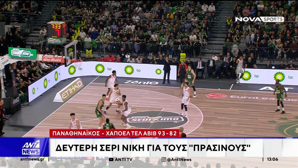 Παναθηναϊκός - Χαποέλ Τελ Αβίβ 93-82: Δεύτερη σερί νίκη για τους "πράσινους