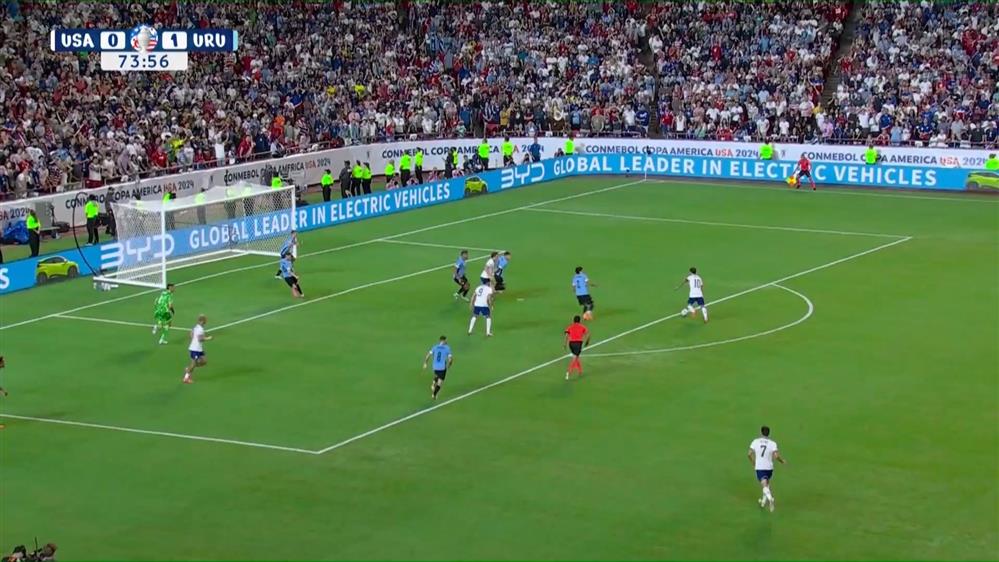 COPA AMERICA 2024 | ΗΠΑ - Ουρουγουάη | Ο Πούλισιτς δεν μπορεί να στείλει την μπάλα στα δίχτυα με τον τερματοφύλακα εξουδετερωμένο