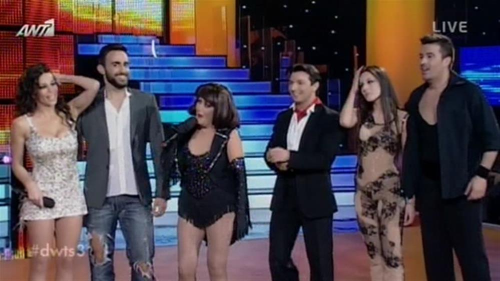 Οι Β. Τριφύλλη, Γ. Αϊβάζης και Κ. Κελεκίδου στον τελικό του DWTS 3