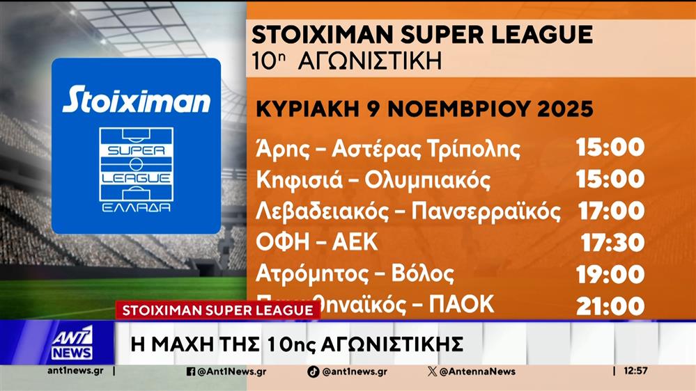 Η 10η αγωνιστική της Super League ξεκινάει με την αναμέτρηση Παναιτωλικός – ΑΕΛ