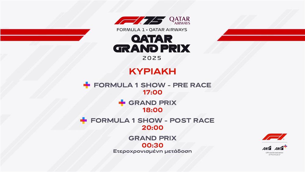 Formula 1 Qatar Grand Prix 2025 - Κυριακή 30/11