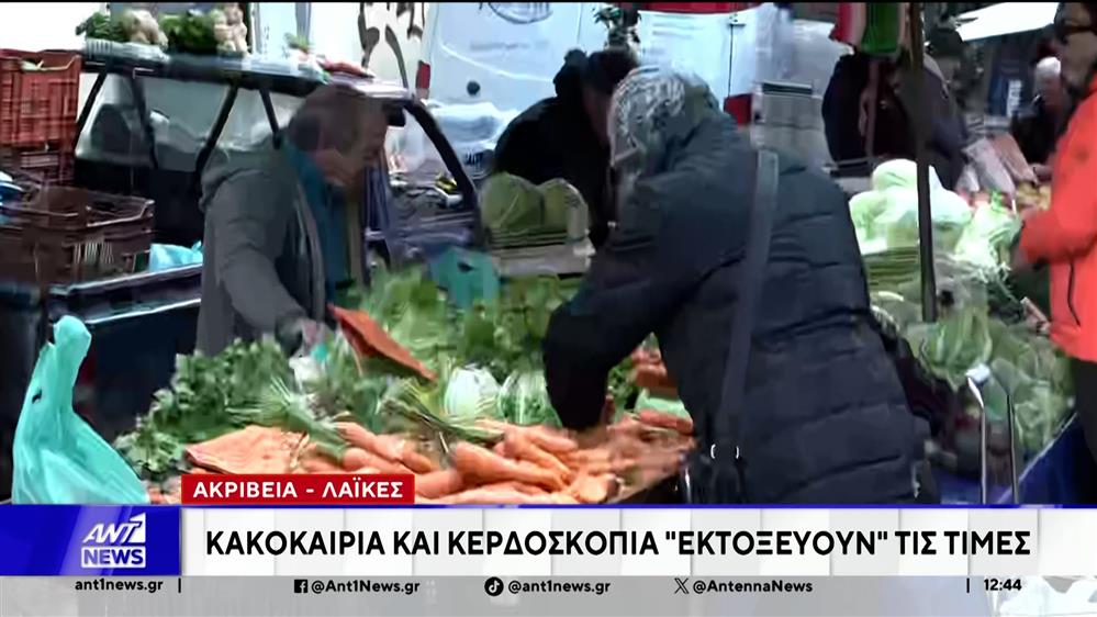 Ακριβότερα μέχρι και 30% σε σχέση με τον περασμένο μήνα, πολλά φρούτα και λαχανικά στις λαϊκές αγορές