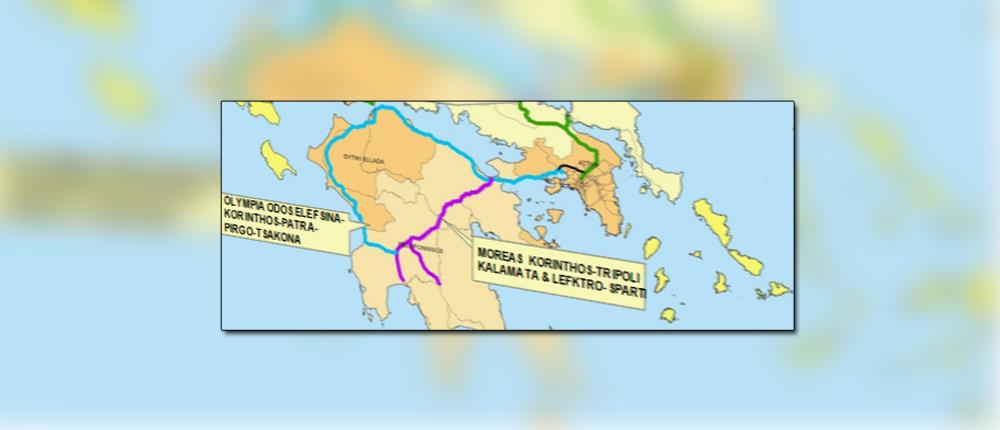 αυτοκινητόδρομοι - χάρτης - Πελοπόννησος