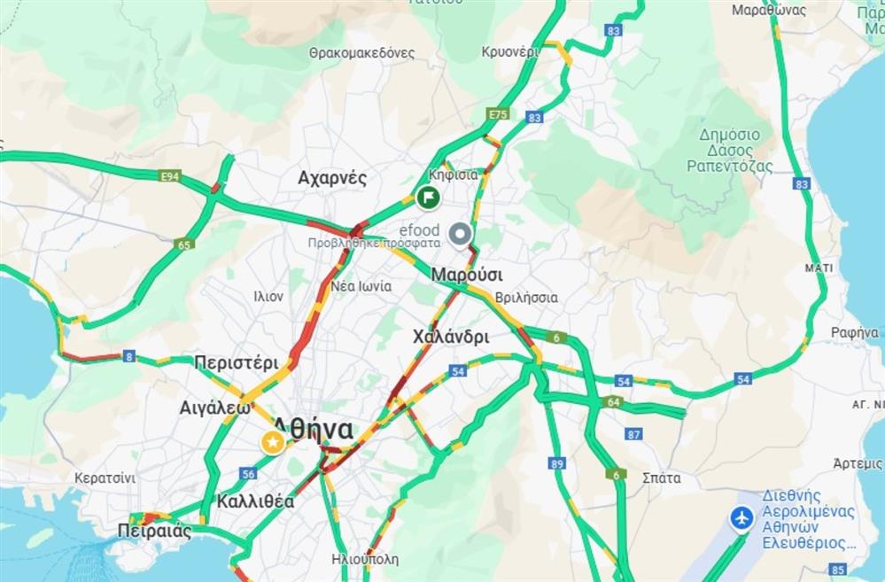 Χάρτης - Κίνηση - Μποτιλιάρισμα Χάρτης - Κίνηση - Μποτιλιάρισμα