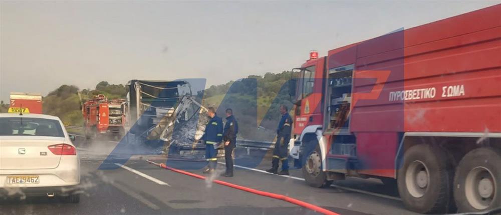 Εγνατια οδος - Φωτια - Φορτηγο Εγνατια οδος - Φωτια - Φορτηγο