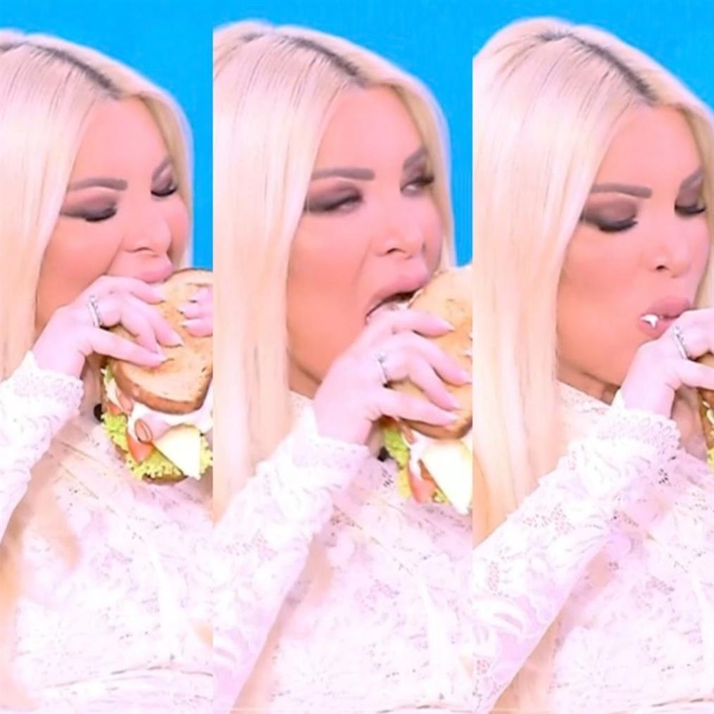 Κατερίνα Καινούργιου: Τα πλάνα την ώρα που έτρωγε και η αμηχανία on air - "Γιατί με δείχνεις ρε παιδάκι μου;"