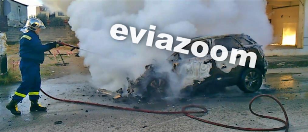 Εύβοια: Αυτοκίνητο τυλίχθηκε στις φλόγες εν κινήσει