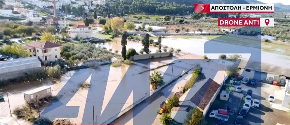 Αργολίδα - Κακοκαιρία Adel: "Βούλιαξε" στις λάσπες η Ερμιόνη (βίντεο)