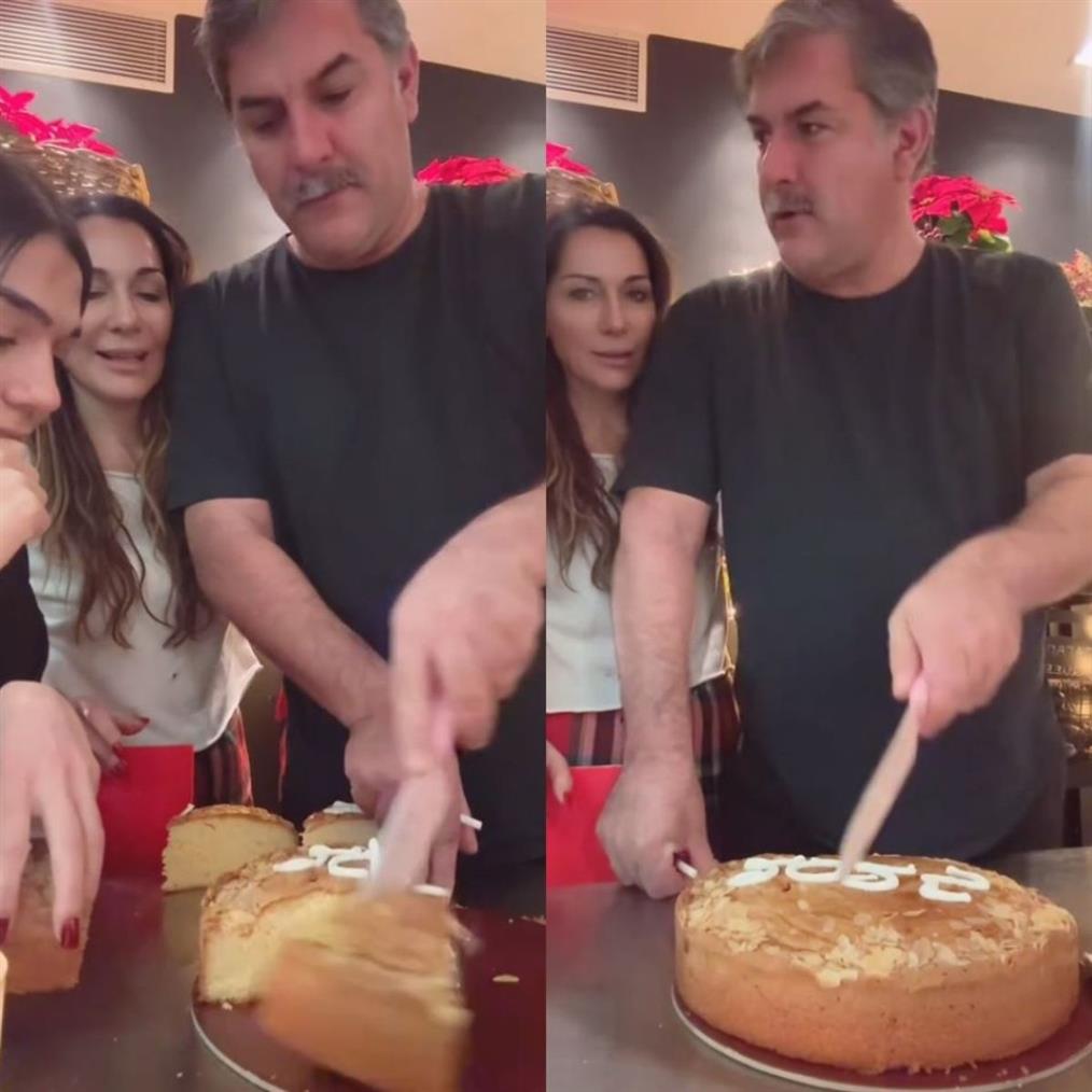 Δέσποινα Βανδή: Ο Βασίλης Μπισμπίκης έκοψε τη βασιλόπιτα του σπιτιού μαζί με την κόρη της, Μελίνα (βίντεο)
