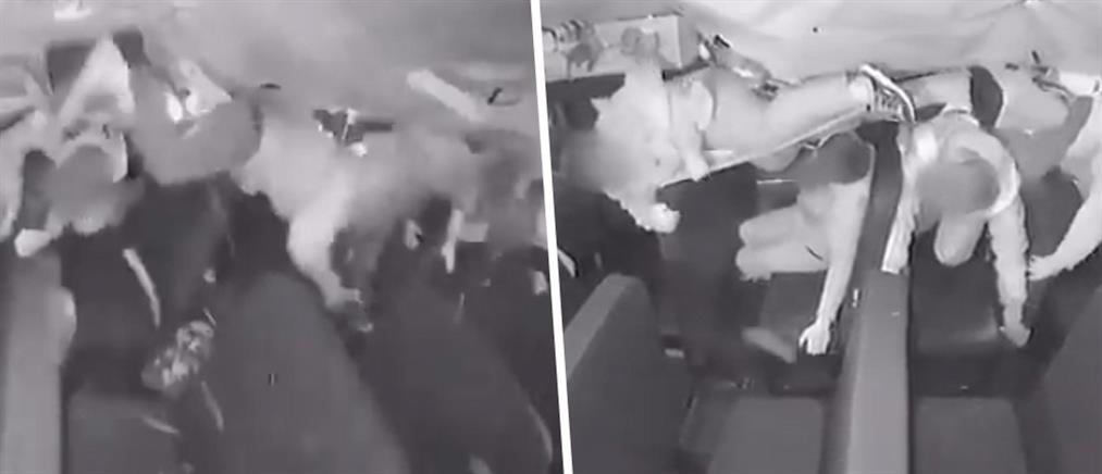 Βίντεο σοκ από ανατροπή λεωφορείου με μαθητές