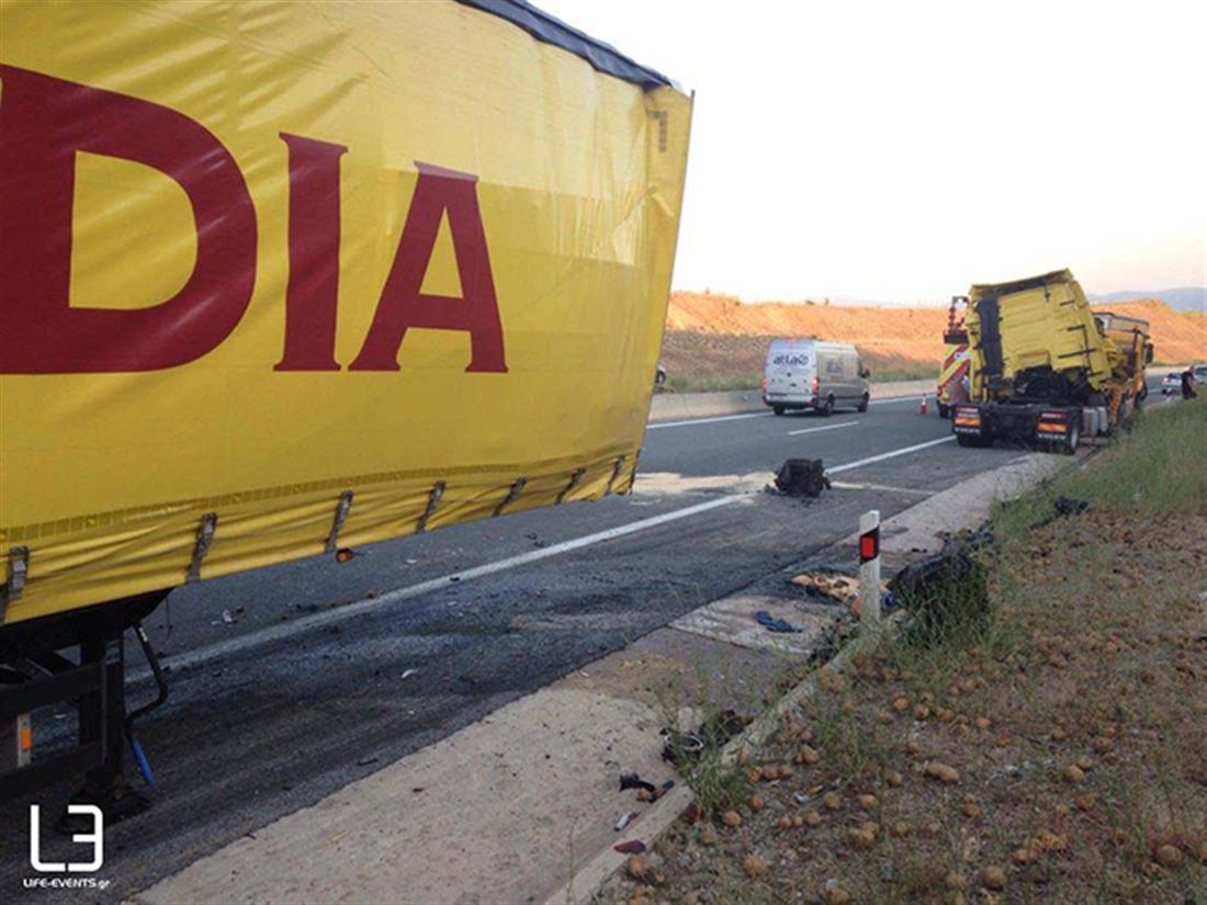 Τροχαίο δυστύχημα - νταλίκες - Θεσσαλονίκης-Σερρών - οδηγός