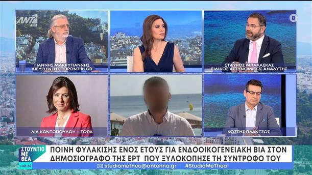 Ποινή φυλάκισης ενός έτους για ενδοοικογενειακή βία στον δημοσιογράφο που ξυλοκόπησε τη σύντροφό του  – Στούντιο με Θέα – 29/06/2024