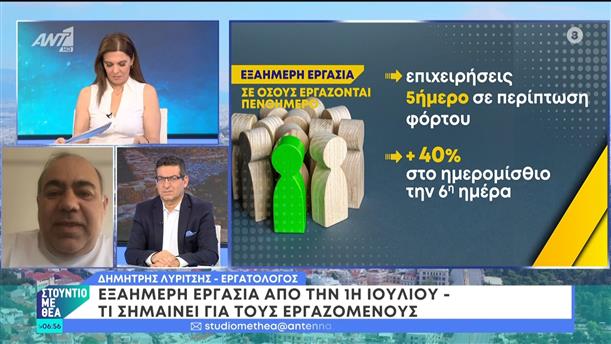 Εξαήμερη εργασία από την 1η Ιουλίου – Στούντιο με Θέα – 23/06/2024