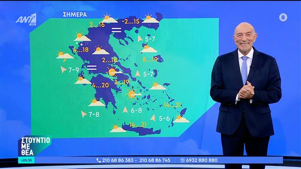 Η πρόγνωση του καιρού των Θεοφανείων από τον Τάσο Αρνιακό - Στούντιο με Θέα - 06/01/2024