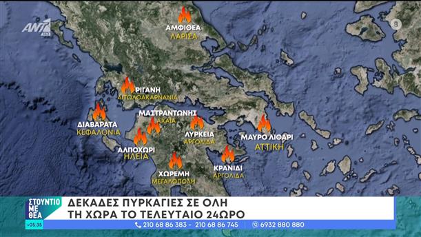 Δεκάδες πυρκαγιές σε όλη τη χώρα το τελευταίο 24ωρο – Στούντιο με Θέα – 22/06/2024