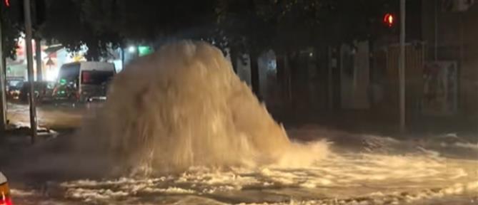 Καλλιθέα - Κακοκαιρία Byron: Η ανακοίνωση του Δήμου για το... "σιντριβάνι" βροχής