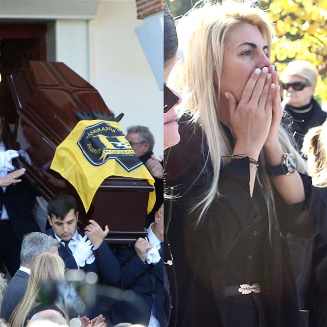 Θλίψη στην κηδεία Νίκου Σαργκάνη: Συντετριμμένη η κόρη του, Μιρέλλα (Φωτογραφίες)