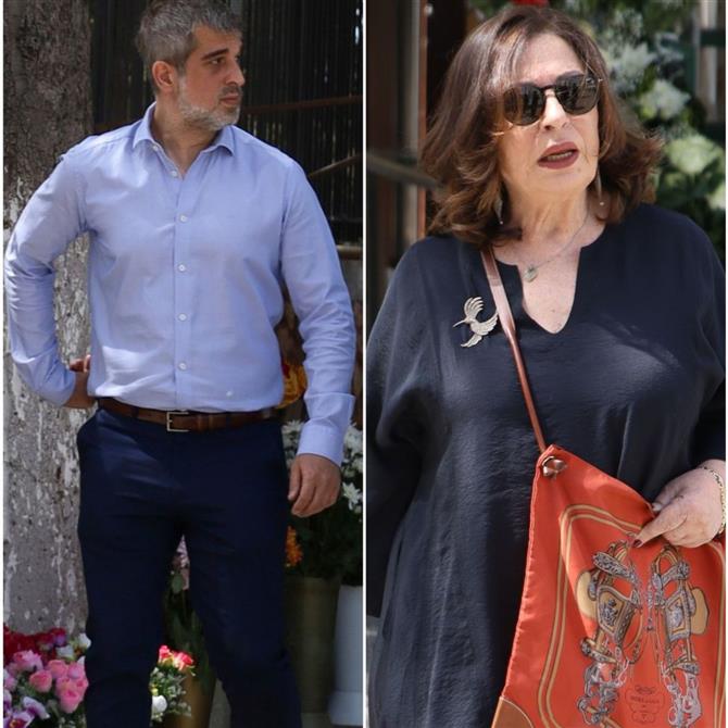 Κηδεία Αχιλλέα Θεοφίλου: Συγκινημένοι η Χάρις Αλεξίου και ο γιος τους, Μάνος (Photos)
